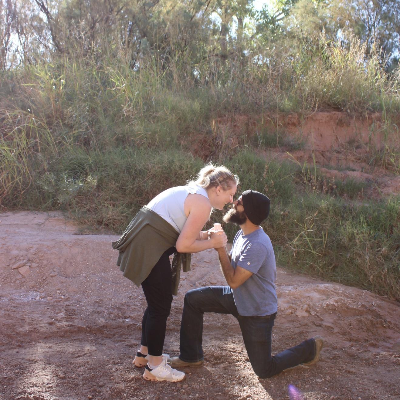 Surprise engagement in Palo Duro Canyon, TX. Lane worked with his sister Sage, and her friend Zoe to pop the question! Kelly was so surprised she thought the noise she heard behind her was a snake!