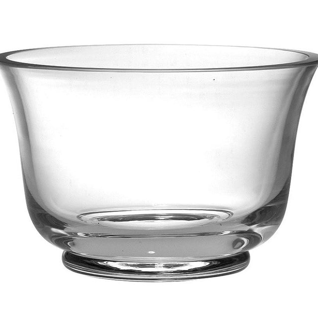 Barski Glass Revere Bowl, Handmade, Clear, 7.5" D, Made In Europe