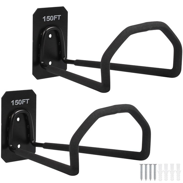 PeoMev 2pcs Heavy Duty Hose Hanger Wall Mount Water Hose Holders for Outside, Sturdy Hose Stand for Garden Hose Storage and Extension Cords (2pcs)