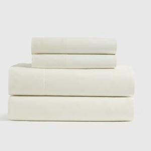 Classic Organic Percale Sheet Set - Queen, Ivory color