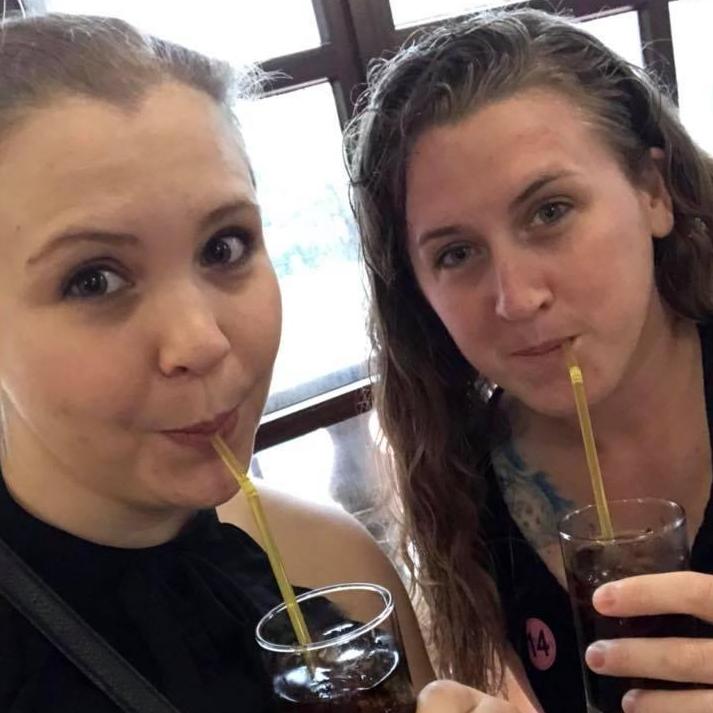 Enjoying rum and cokes in Cuba