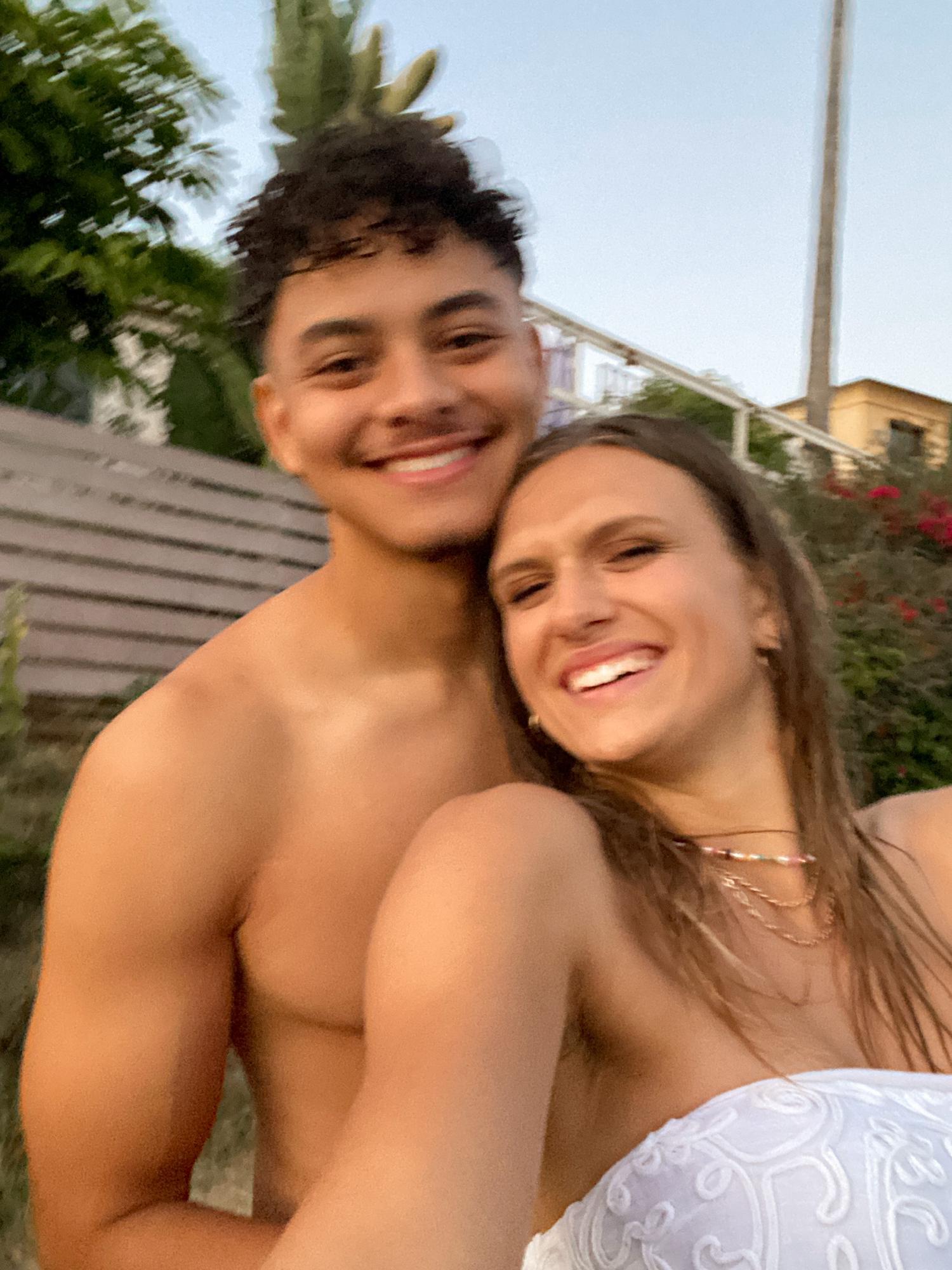 After jumping in the ocean with our clothes on