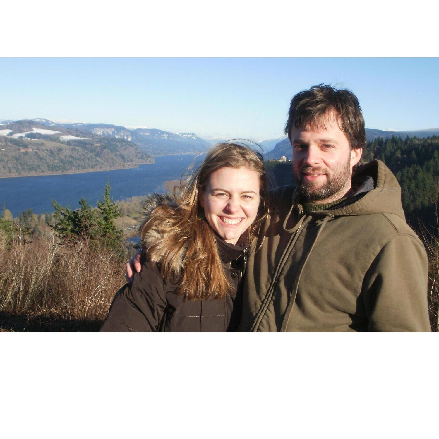Jamie’s first trip to the Columbia Gorge in January 2013. It was very windy and cold, but with crystal clear skies!