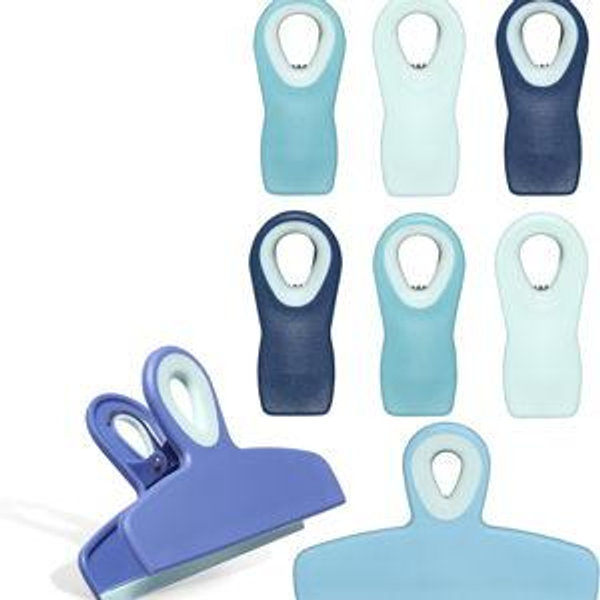 COOK WITH COLOR Bag Clips - Heavy Duty Chip Clip and Refrigerator Magnet Clips for Food Storage with Air Tight Seal Grip, Green and Pink, Pack of 8