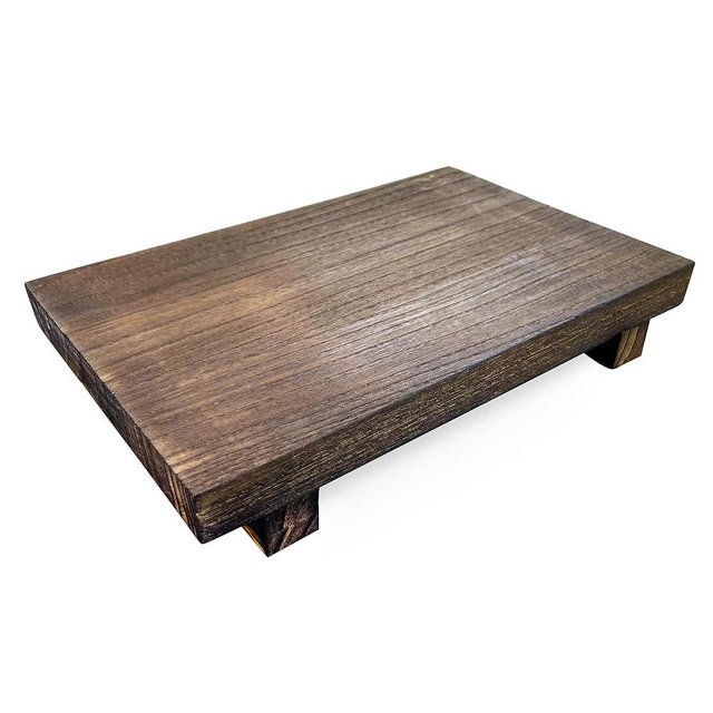 Lyfe Simple Wood Riser for Decor - Rustic Pedestal Stand - Handmade Small Wood Tray - Soap Tray for Kitchen Sink, Dish Soap Tray, Wood Tray for Bathroom, Wooden Stand for Display (Brown, 9 x 6 Inch)