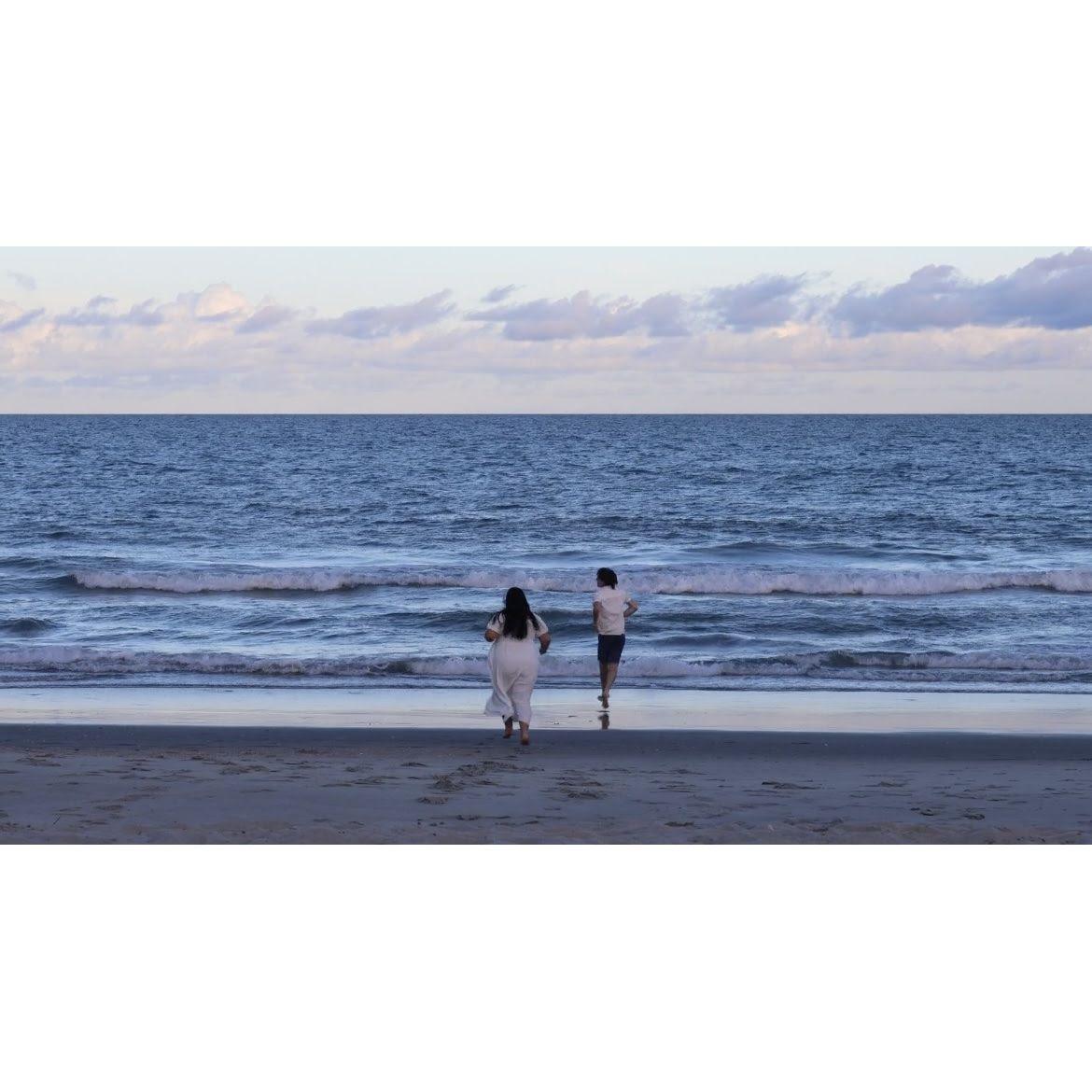 When we ran into the ocean after he popped the question
