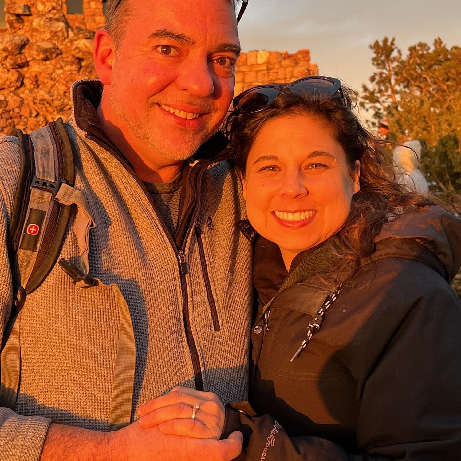 Our first photo as an engaged couple.  So happy!