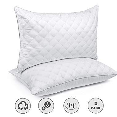Bed Pillows for Sleeping(2-Pack) Luxury Hotel Collection Gel Pillow Good for Side and Back Sleeper & Hypoallergenic-Queen Size