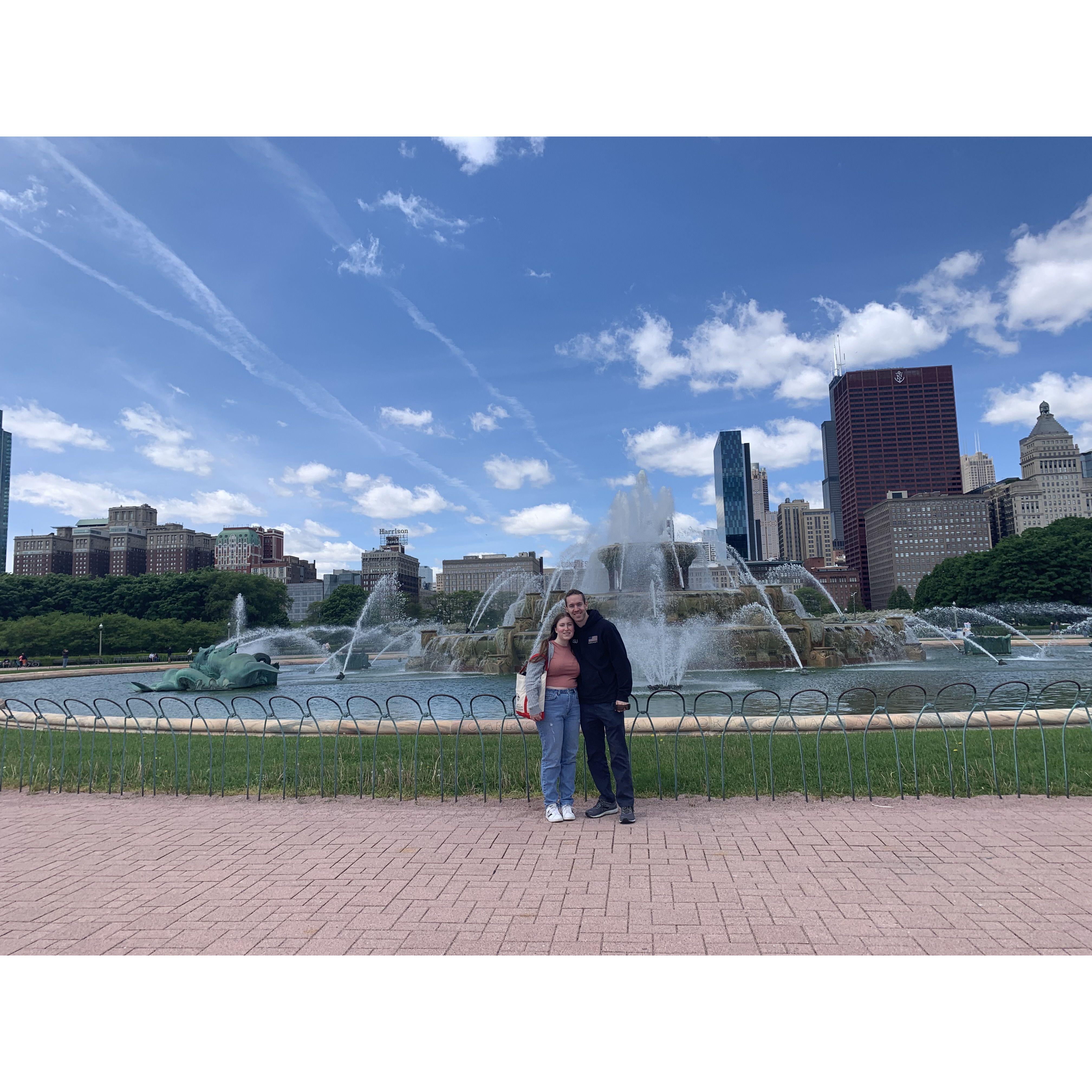 At the fountain we'd eventually get engaged at, 2022