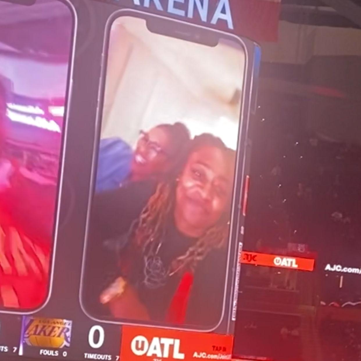 We made it on the Jumbotron at the game!
