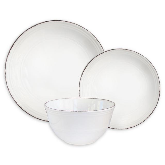 American Atelier Madelyn 12-Piece Dinnerware Set in White