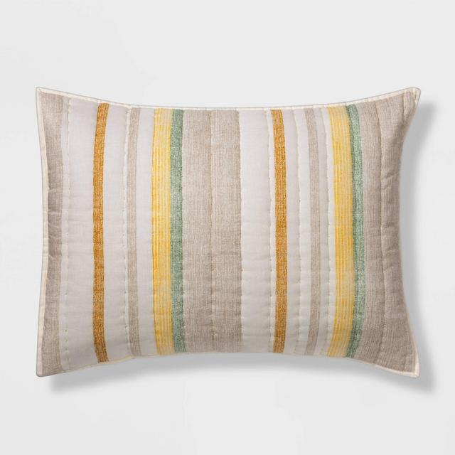 Standard Pick Stitch Stripe Sham Multi - Threshold™