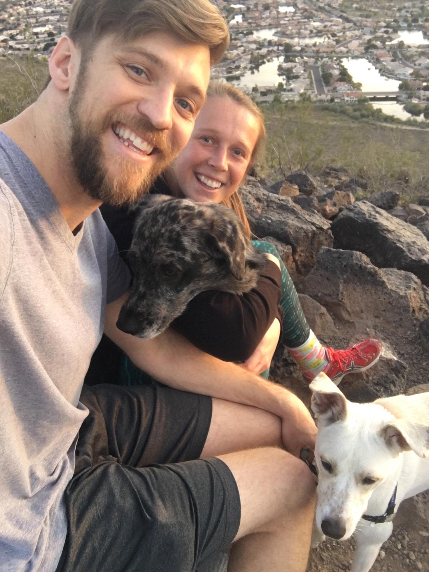 Hiking with all the pups!