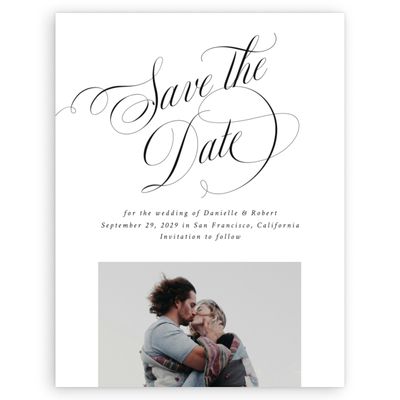 White Wedding Digital Save the Date - Hunter Portrait