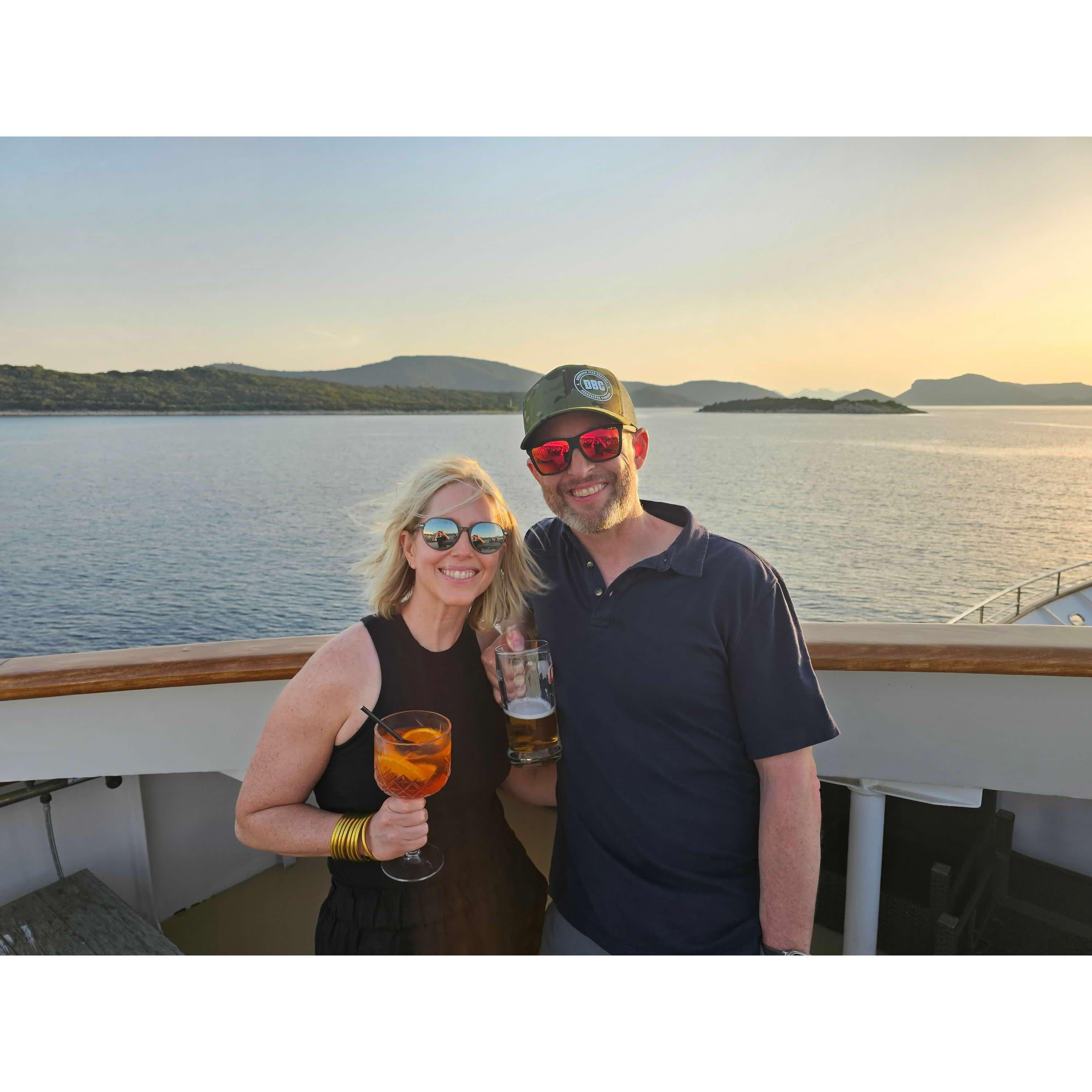 Drinks on "the boat" outside of Dubrovnik, Croatia - June 2024