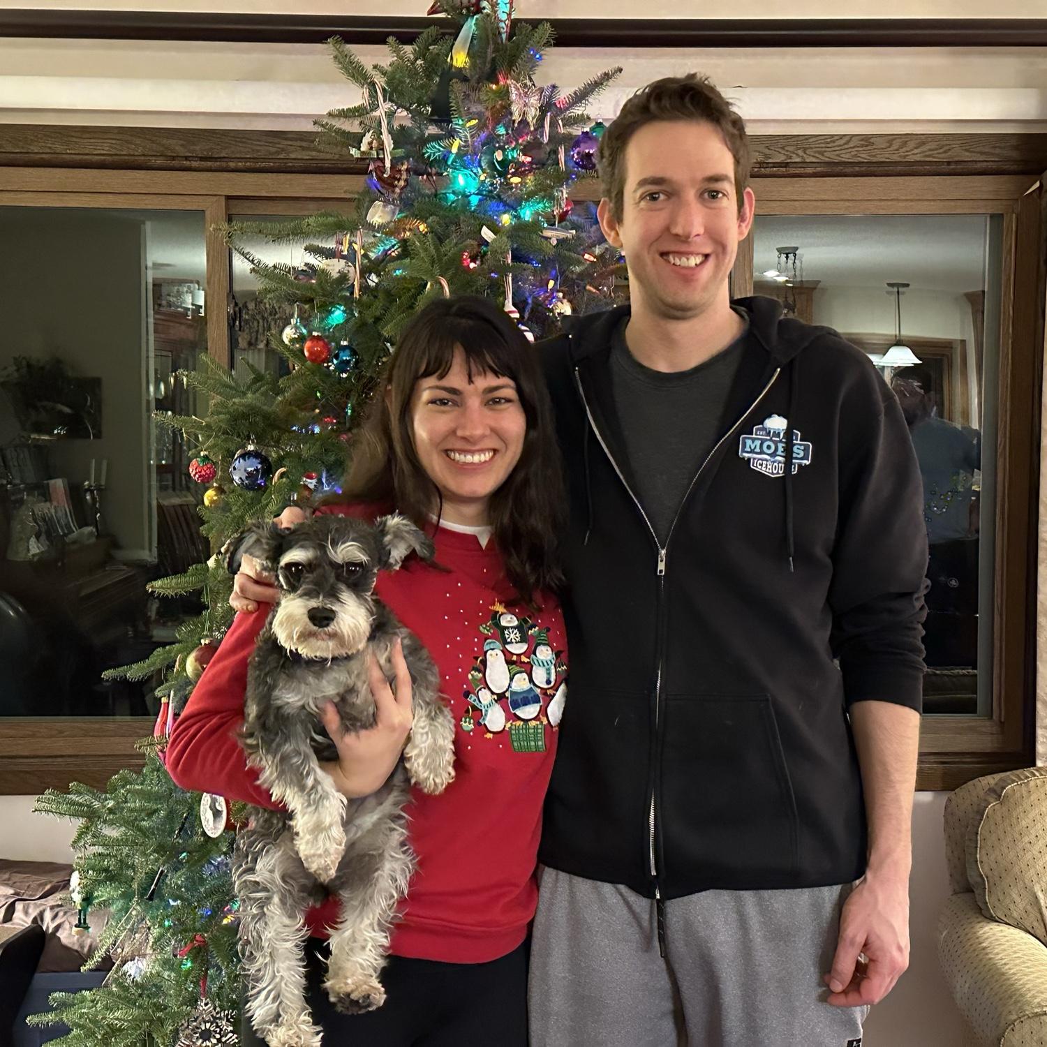 Our schnauzer wished to be anywhere else for Xmas.  She didn’t get a Xmas miracle.