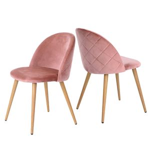 GreenForest living Room Leisure Chair. Set of 2, Rose.