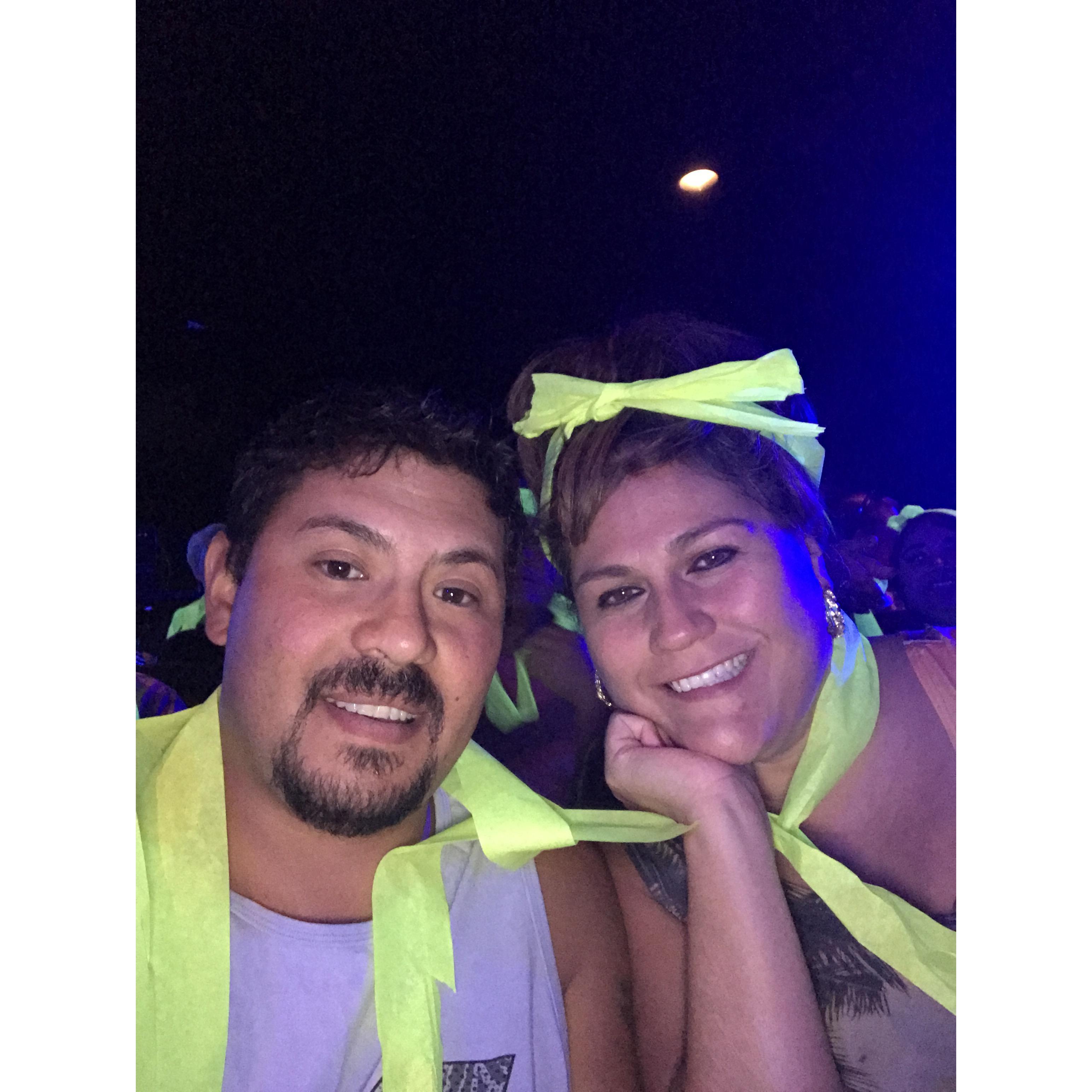 At the Blue Man Group show in Las Vegas.