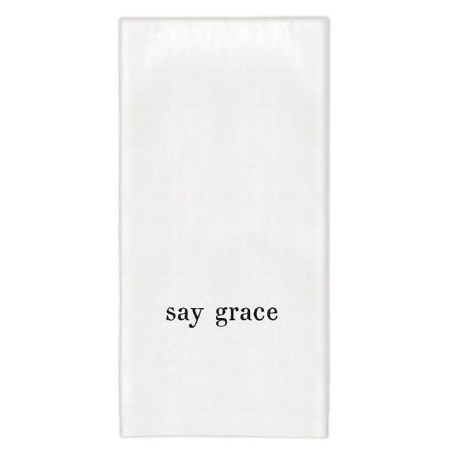 Santa Barbara Design Studio Dish Towel Ultra-Absorbent Thirsty Boy Cotton Kitchen Towel, 30" x 30", Say Grace