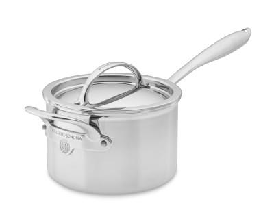 Williams Sonoma Thermo-Clad™ Stainless-Steel Saucepan with Lid, 3-Qt.