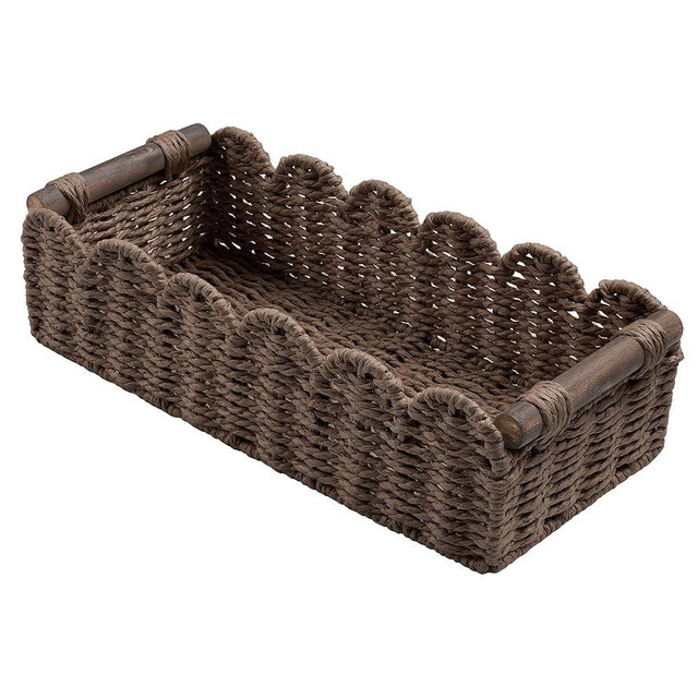 Toilet Paper Storage Basket Bathroom Counter Organizer Wicker Baskets for Organizing Cute Basket for Bedroom Nursery Room Kitchen Bathroom Decor-Brown