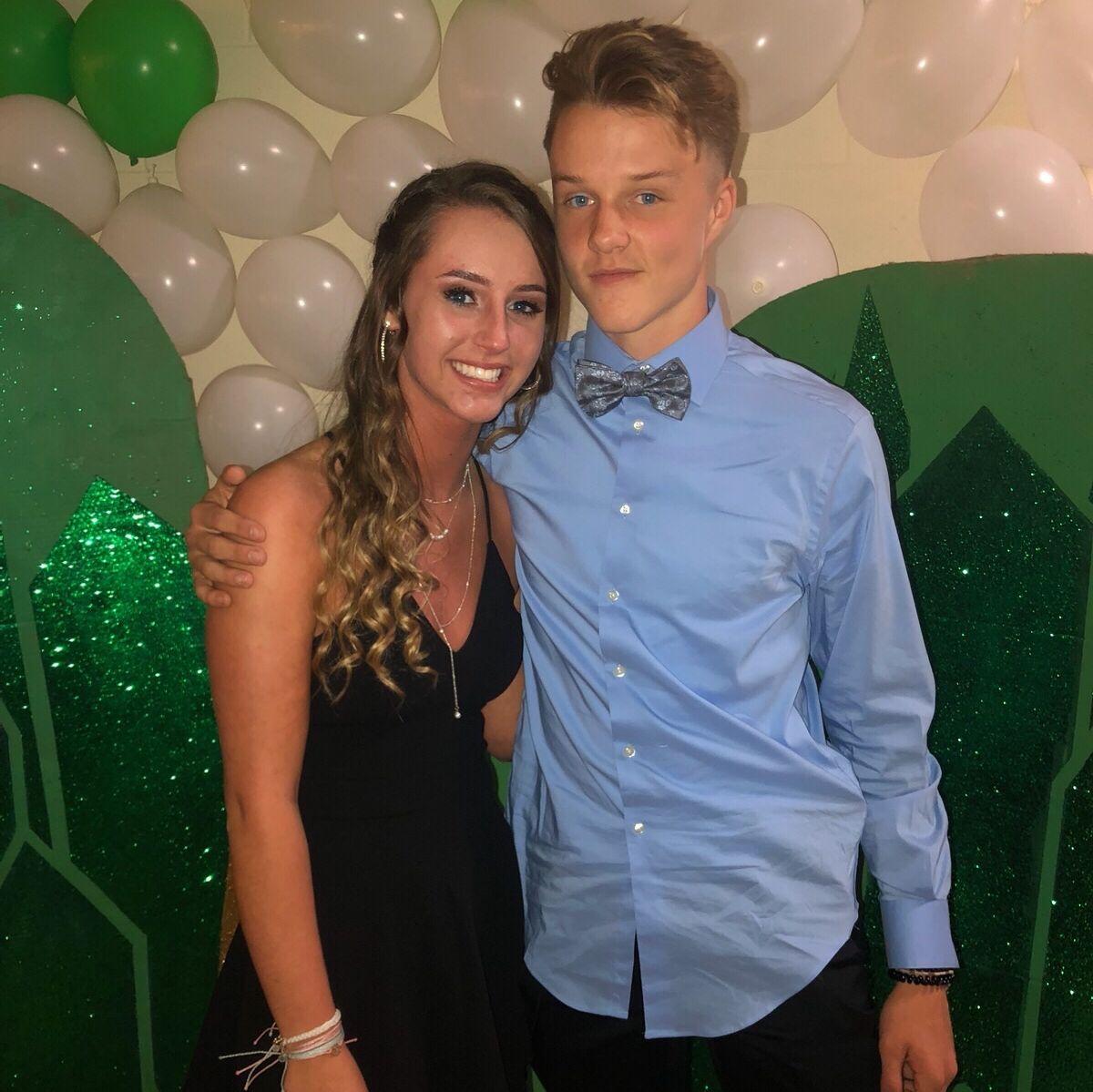 We met in High School at the age of 15 & 16. This is our very first photo together at homecoming in 2018!