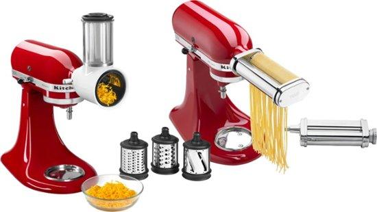 KitchenAid - Pasta Cutter and Fresh Prep Attachment Bundle - White And Metal