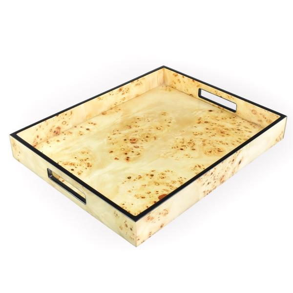 Mappa Burl Wood Lacquer Tray