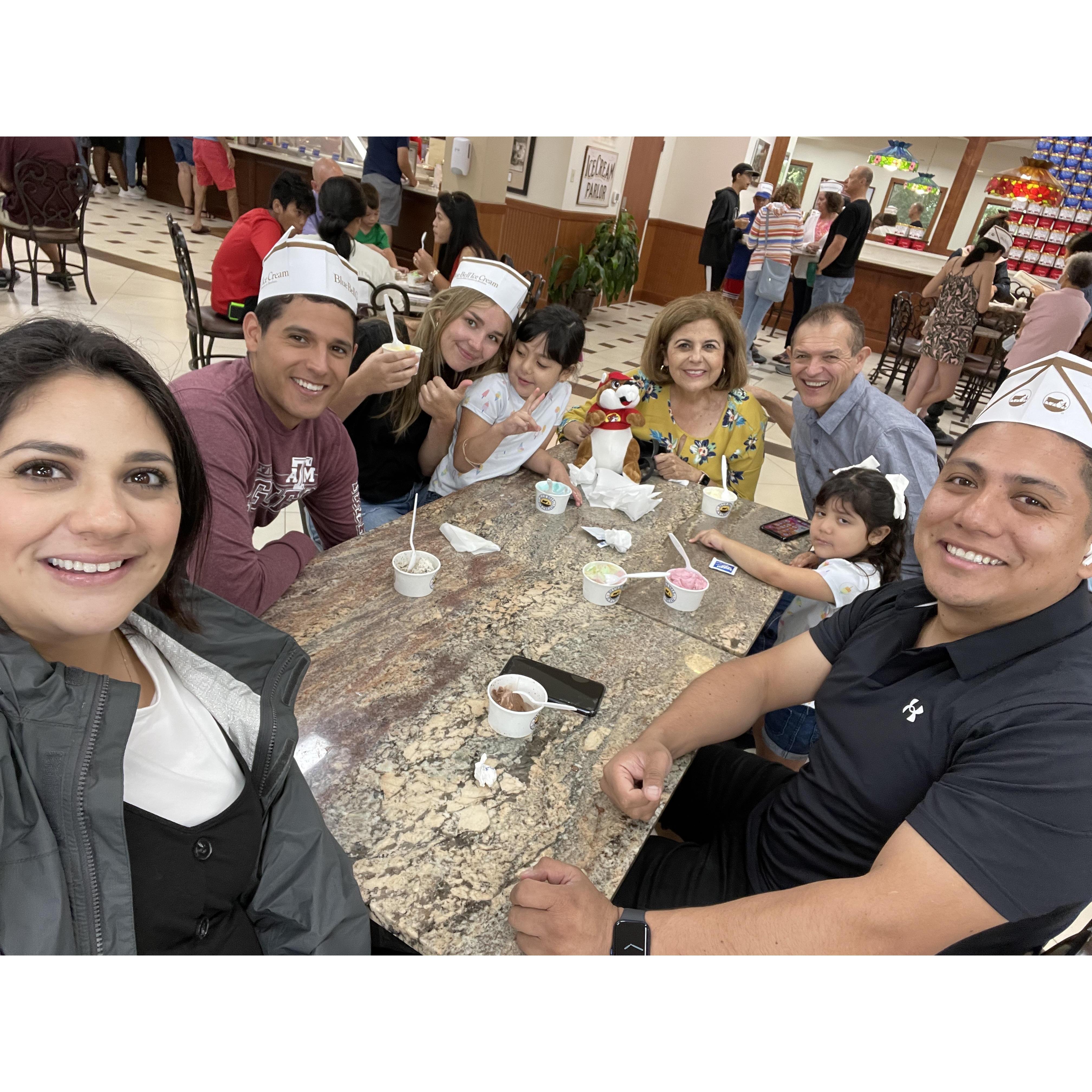 Alexis & Daniel out in Houston celebrating Olivia's birthday!
