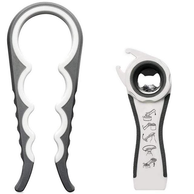 2 PACKS Jar Opener 5-in-1 Bottle Opener Can, Soda, and Jar Openers, Twist Off Lid - Jar Opener for Seniors and Arthritic Hands, Seniors with Arthritis, Hand Weakness
