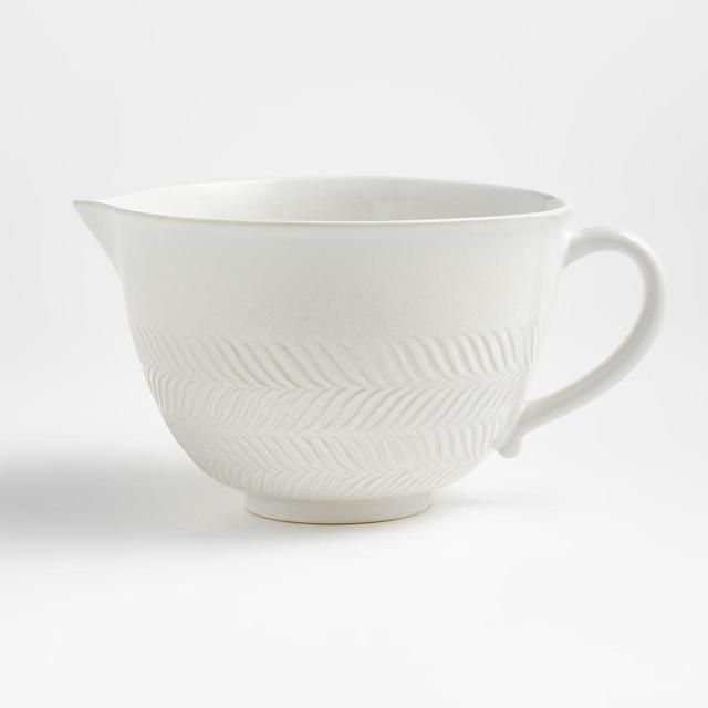 Fern White Ceramic Batter Bowl