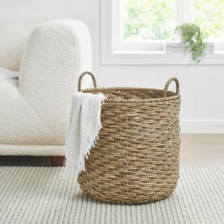 Large Spiral Weave Bangkuang Round Basket