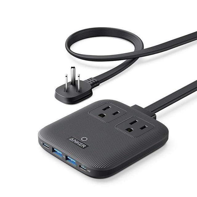 Anker Nano Charging Station(67W Max), 6-in-1 USB C Power Strip for iPhone 15/15 Plus/15 Pro Max,Flat Plug & 5ft Thin Undetachable Extension Cord, 2 AC & 4 USB Ports, for Home,Office(Black Stone