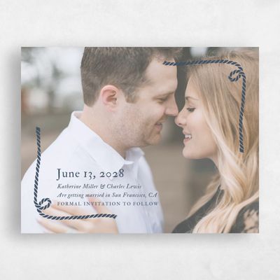 Navy, Blue Wedding Save the Date - Providence Corner