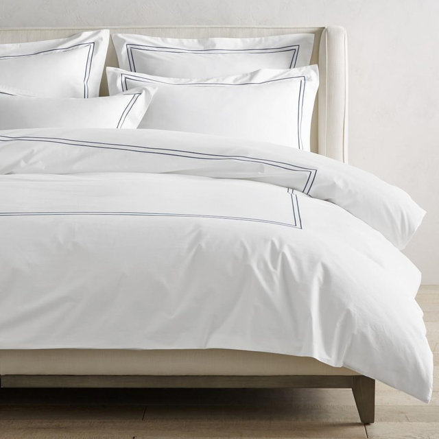 Chambers® Italian Hotel Embroidered Duvet Cover, Full/Queen, Navy