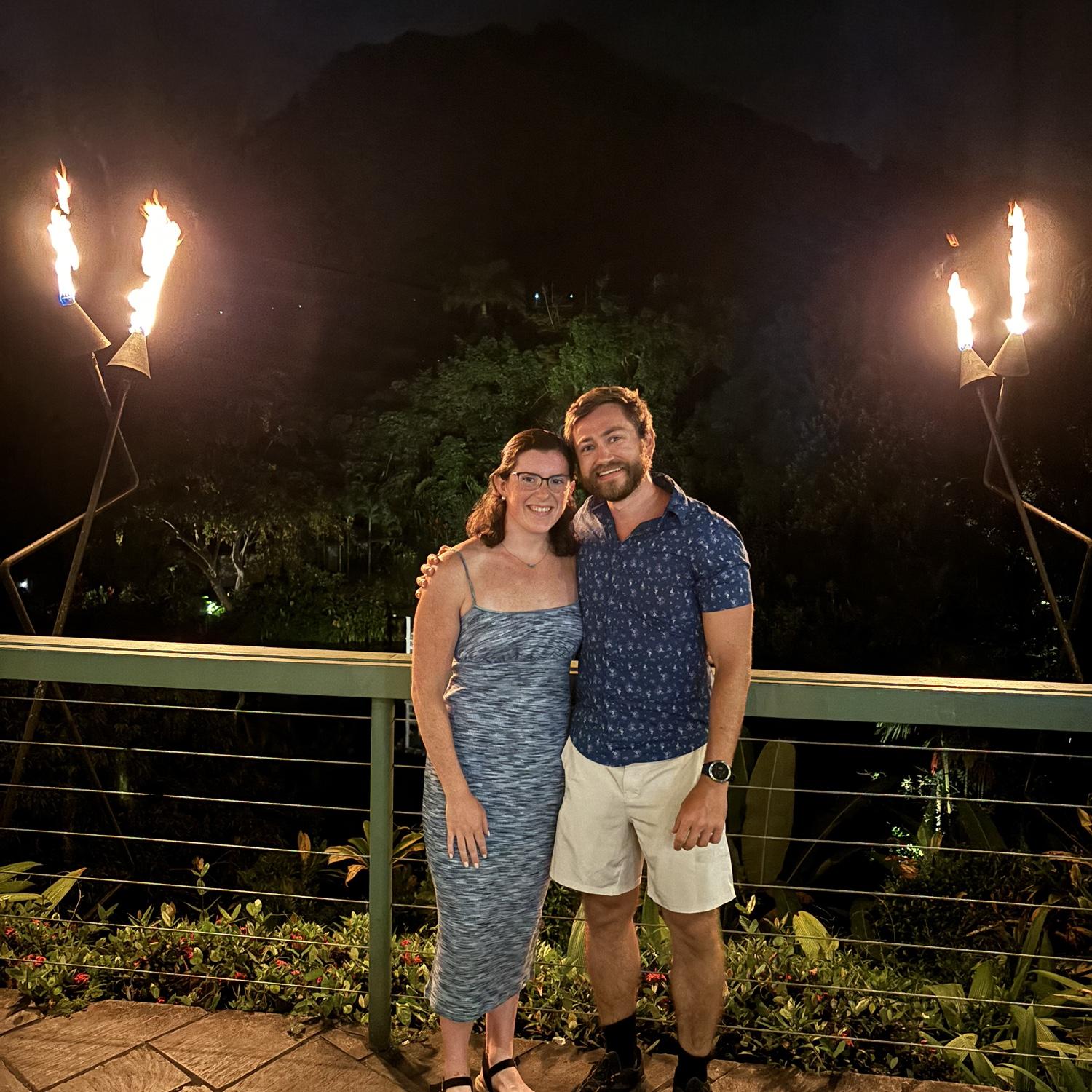 At a restaurant that was also a botanical garden in Hawaii
