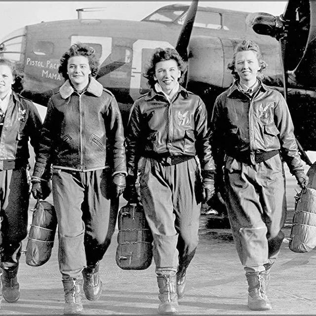History Galore 24"x36" Gallery Poster, Women Airforce Service Pilots (Wasps) B-17 Flying Fortresses