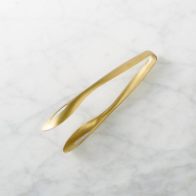 Brushed Gold Mini Tongs