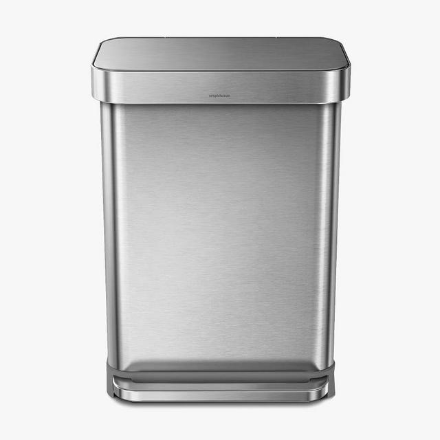 Simplehuman® 55 Liter Step Trash Can, Single Compartment - Stainless Steel