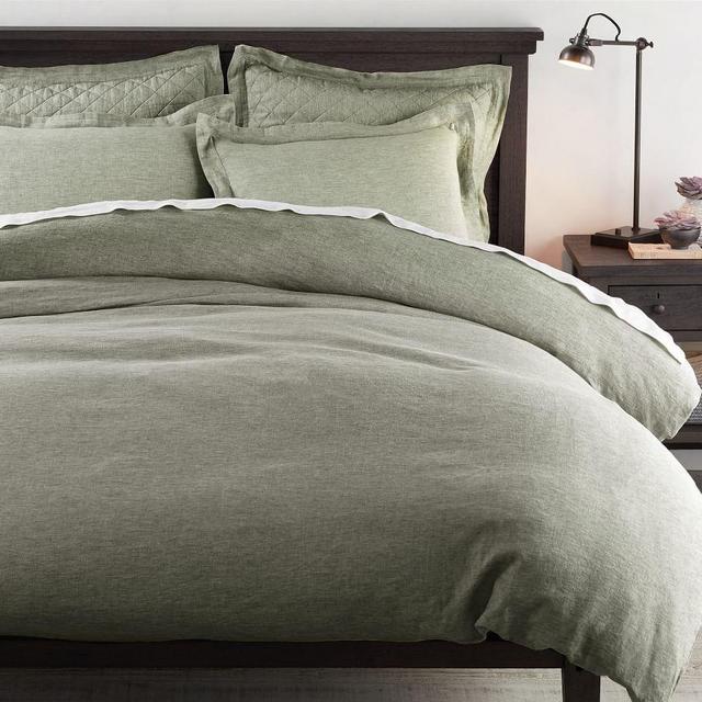 Loden Belgian Flax Linen Duvet Cover, King/Cal. King