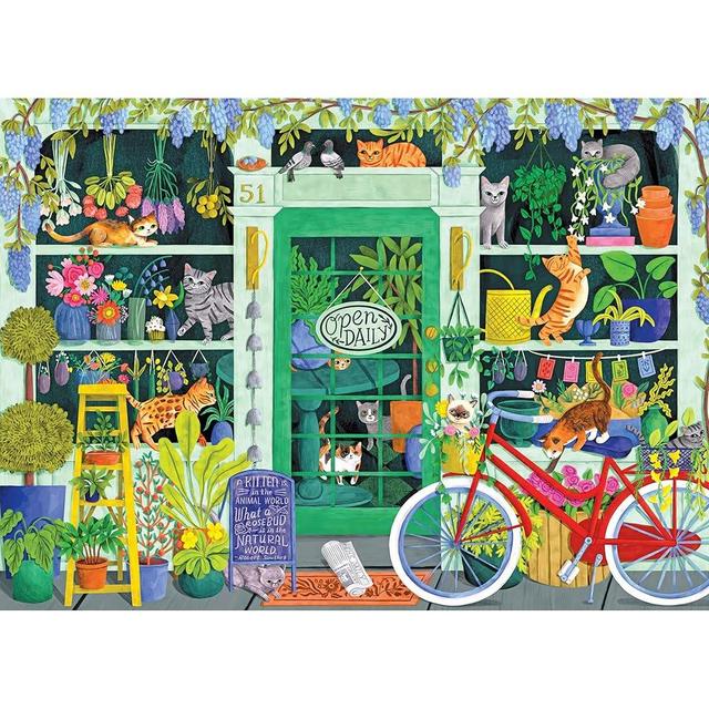 RoseArt - Soft Touch - Cat Flowers - 1000 Piece Jigsaw Puzzle for Adults