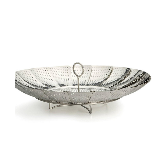 RSVP International Endurance Precision Pierced Stainless Steel 9.5" Vegetable Steamer