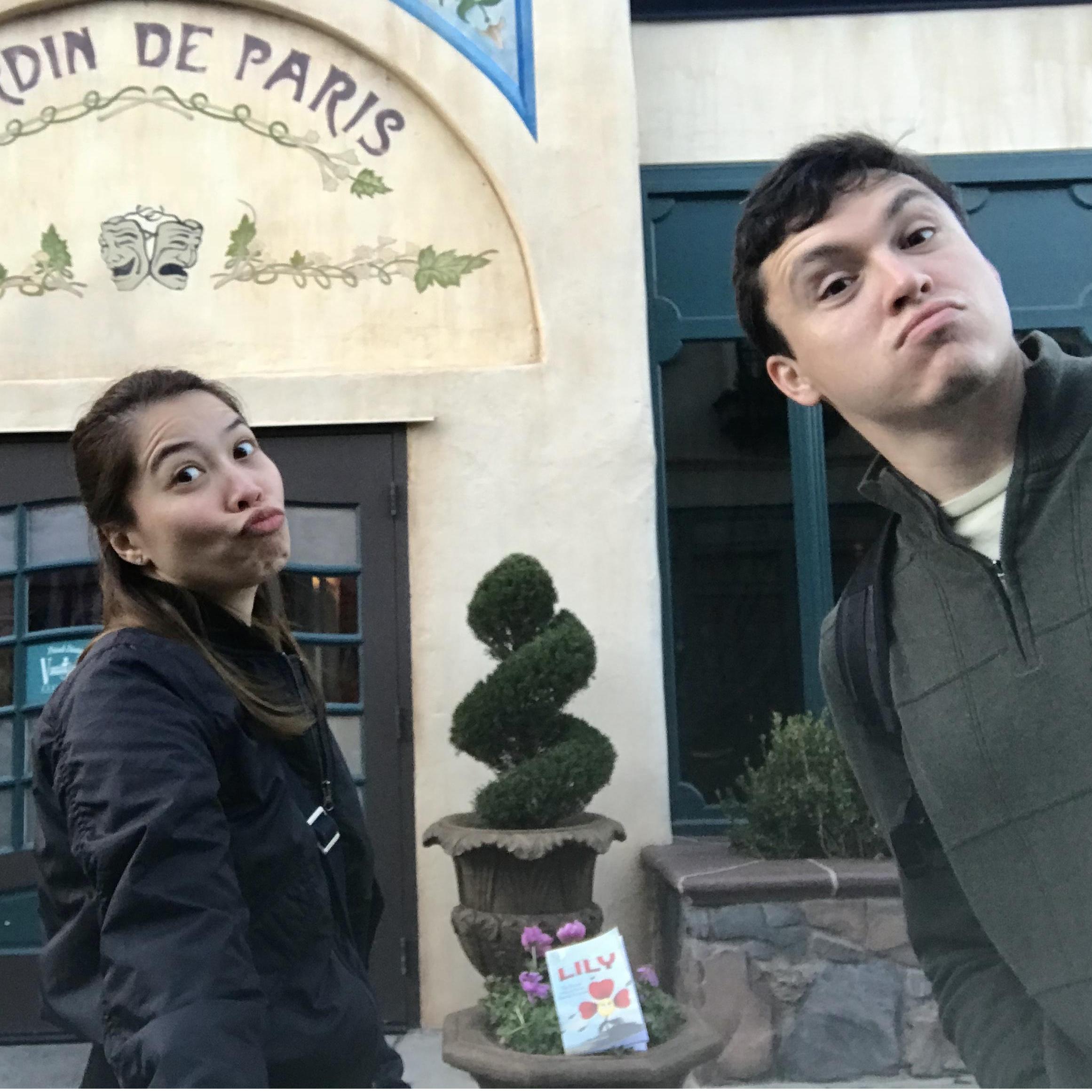 Goofing around Universal Studios.