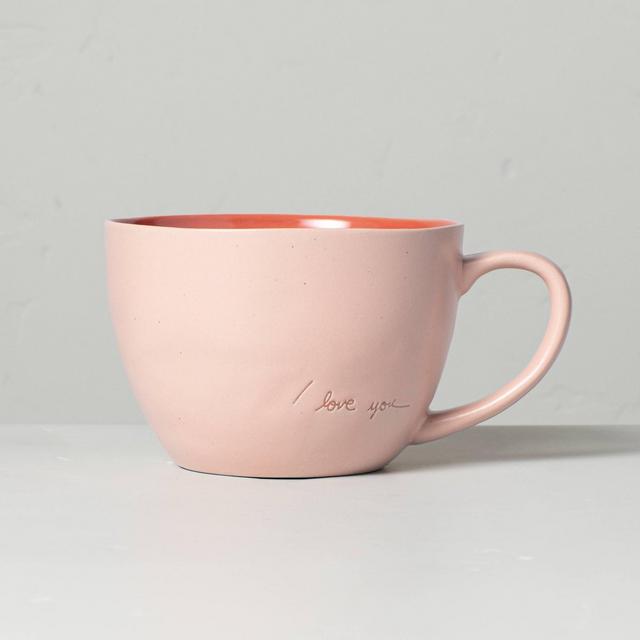 'I Love You' Speckled Stoneware Mug Matte Pink - Hearth & Hand™ with Magnolia