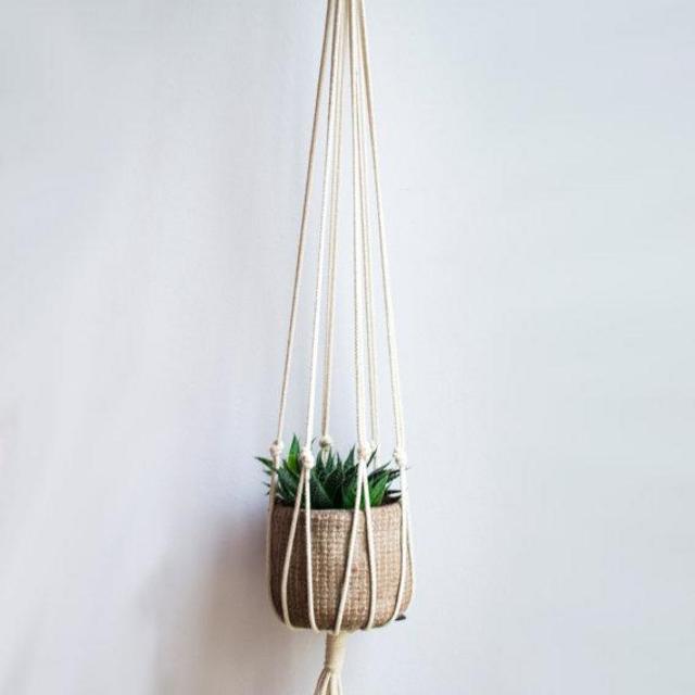 Macrame Plant Hanger / 40 Inch / 1/8 inch Braided Cotton Cord