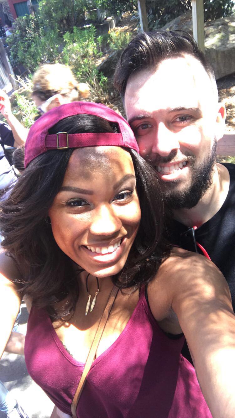 Standing in line for a ride at Knotts Berry Farm