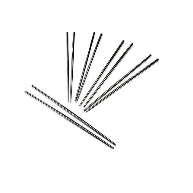 Joyce Chen 5 Pair Reusable Stainless Steel Metal Chopsticks Set