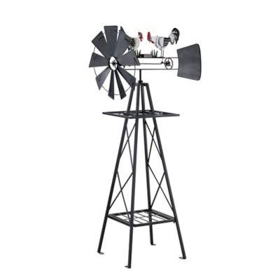 Red Shed Windmill with Chicken Topper