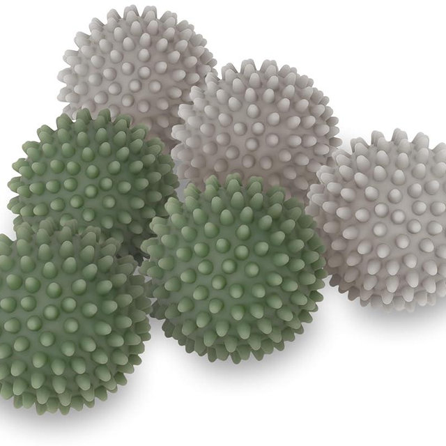 S&T INC. Reusable Dryer Balls, Fabric Softener for Laundry, Sage and Grey, 2.5 in, 6 Pack
