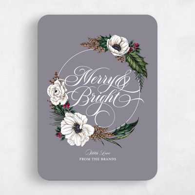 Grey Rounded Holiday Card - Randy Type